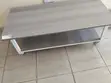 Meza ya Kahawa ya Kisasa ya Mbao Grey na Rafu ya Chini - 2