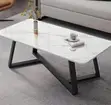 Luxury Marble Top Coffee Table with Black Metal Legs - 2