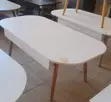 Modern White Oval Coffee Table with Drawers - 1