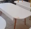 Modern White Oval Coffee Table with Drawers - 2