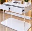 Modern White Study Desk with Two Drawers - 2