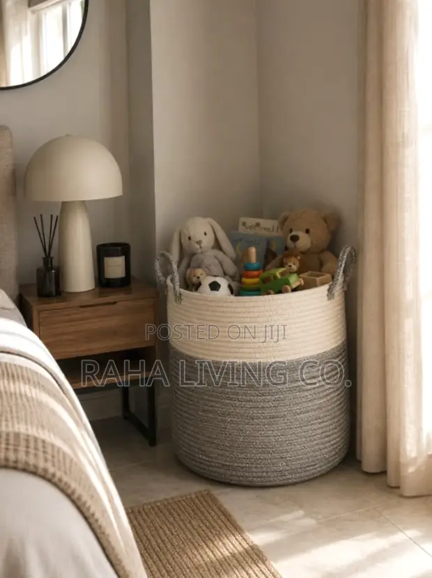 Cotton Rope Laundry Basket | 35x50cm | Woven Storage Basket - 1