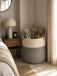Cotton Rope Laundry Basket | 35x50cm | Woven Storage Basket - 1
