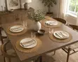 6pc Woven Round Placemats | 38cm | Fringed Edge - 2