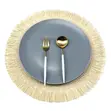 6pc Woven Round Placemats | 38cm | Fringed Edge - 3
