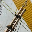 2m Double Black & Bronze Adjustable Curtain Rod - 2