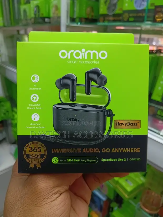 Oraimo SpaceBuds Lite 2 OTW-325 Earbuds - Nyeusi - 1