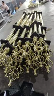 Complete 2m Gold Extendable Double Curtain Rods - 1
