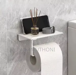 Simple Self-Adhesive Metallic Toilet Paper Holder