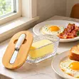 300ml Glass Butter Dish with Bamboo Lid & Knife - 3