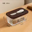 500ml Sahani ya Siagi ya Kioo na Mfuniko wa Mianzi & Kisu - 3