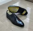 John Foster Full-Quill Ostrich Oxfords (Black & Dark Tan) - 1