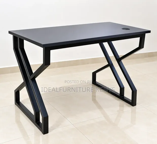 Modern Executive Office Desk - Black Industrial Design - 1