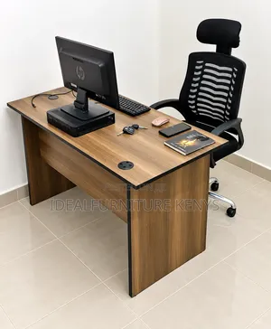 Modern Executive Office Desk with Side Panel & Chair