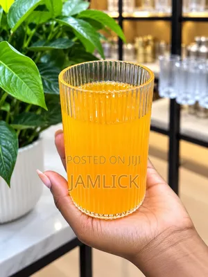 Vikombe vya Juisi na Maji vya Ribbed 400ml Seti ya 6