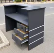 Modern Black Office Desk with 3 Lockable Drawers & Storage - 1