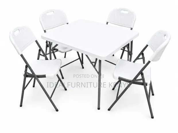 4-Seater Folding Table & Chairs Set - 1