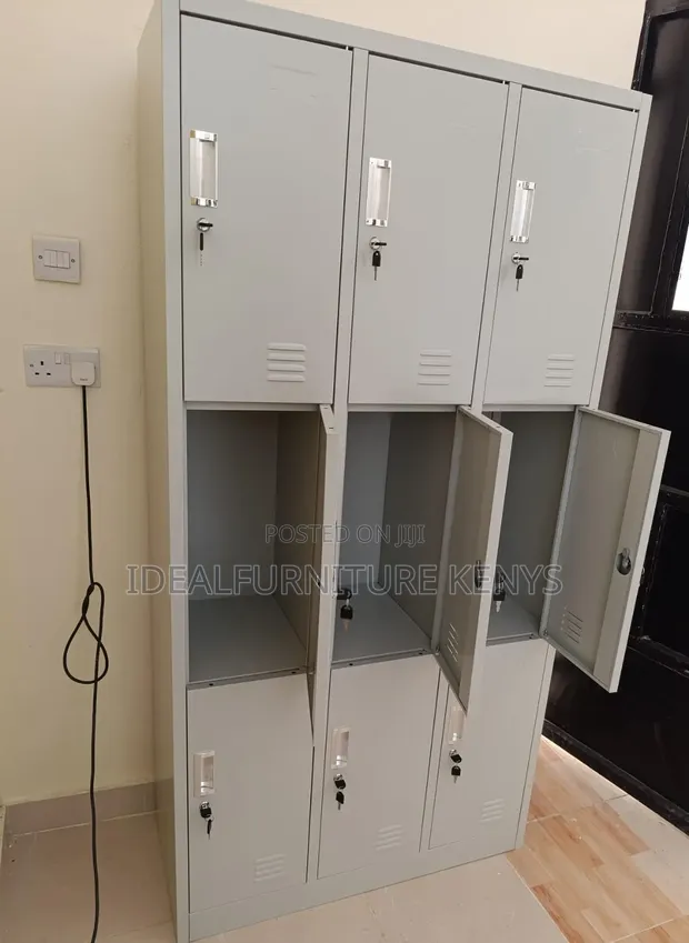 6-Door Steel Locker Cabinet with Secure Locks - 1