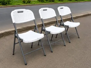 3-Piece White Folding Chairs - Durable Event & Home Seating