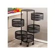 4-Tier Metal Round Rotating Vegetable Storage Organizer - 2