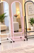 Frameless Arch Dressing Mirror with Wheels | Full Length | 3 Colours - 1