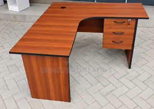 L-Shaped Executive Office Desk with Drawers
