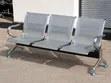 3-Seater Stainless Steel Metal Waiting Bench - 1