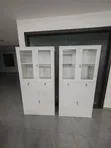 Boss Office Products White Glass-Front Office Storage Cabinet - 1