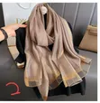 Silk Gold Threaded Scarves - 1