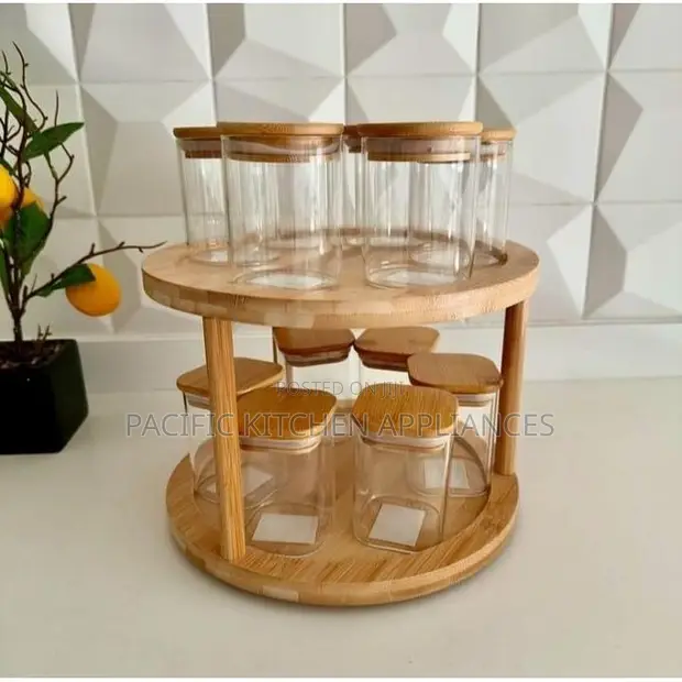 Rotating Bamboo Spice Rack - 1