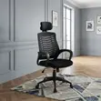 Kiti cha Ofisi cha Ergonomic chenye Mkeka na Kichwa - Nyeusi - 4