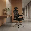 Kiti cha Ofisi cha Ergonomic chenye Mkeka na Kichwa - Nyeusi - 5