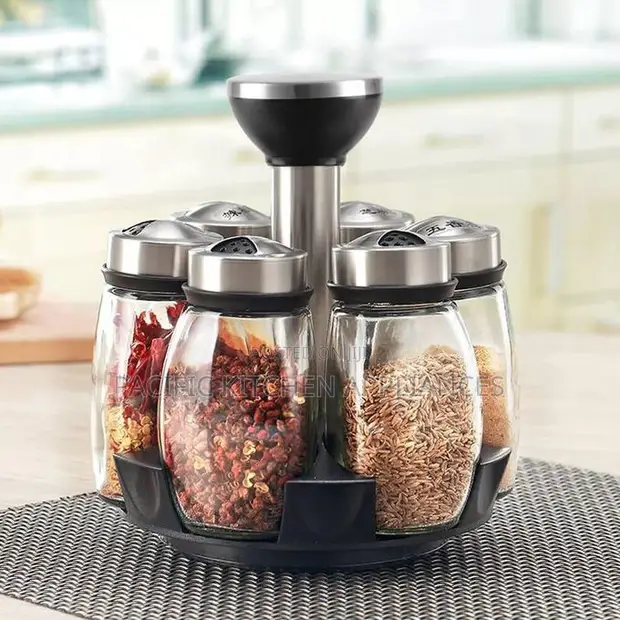 Rotating Spice Rack Set na Jagi 6 za Kioo - 1