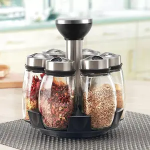 Rotating Spice Rack Set na Jagi 6 za Kioo