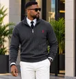 Polo Quarter Zip Sweaters - 2