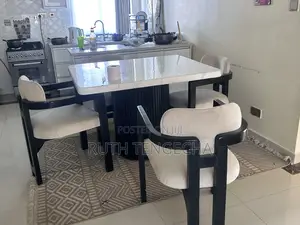 4 Seater Marble Dining Table with Hardwood Frame