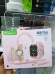 A58 Plus Rose Gold Smartwatch Set ya Vito vya Kujitia kwa Wanawake - 2