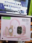 Rose Gold A58 Plus Smartwatch 8-in-1 Fashion Gift Set - 2