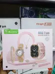 Rose Gold A58 Plus Smartwatch 8-in-1 Fashion Gift Set - 3