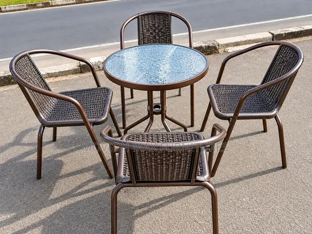 Outdoor Rattan 4-Seater Dining Set - 1
