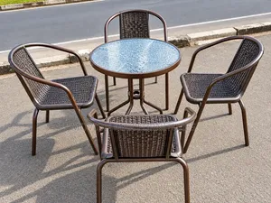 Outdoor Rattan 4-Seater Dining Set
