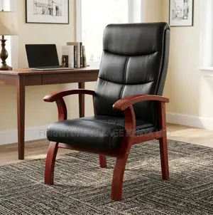 Mahogany Frame Leather Executive Office Chair