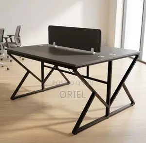 2-Seater Office Workstation - Black