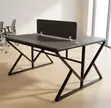 2-Seater Office Workstation - Black - 1
