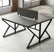 2-Seater Office Workstation - Black - 2