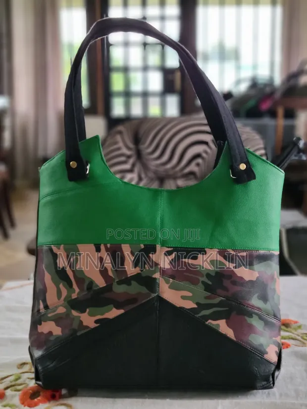 Handcrafted Multicolor Faux Leather & Fabric Bag - 1