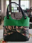 Handcrafted Multicolor Faux Leather & Fabric Bag - 2