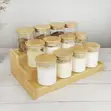 12-Piece Glass Spice Jars Set with Bamboo Lids & Wooden Stand - 2