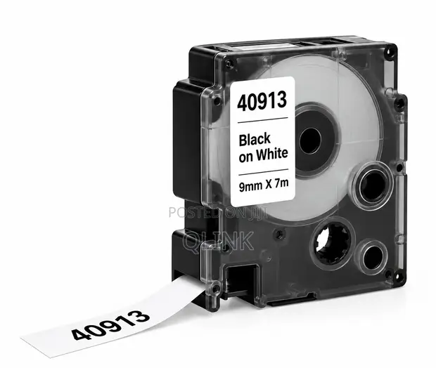 Dymo 40913 Label Tape Inayofanana - Nyeusi kwenye Nyeupe 9mm - 1