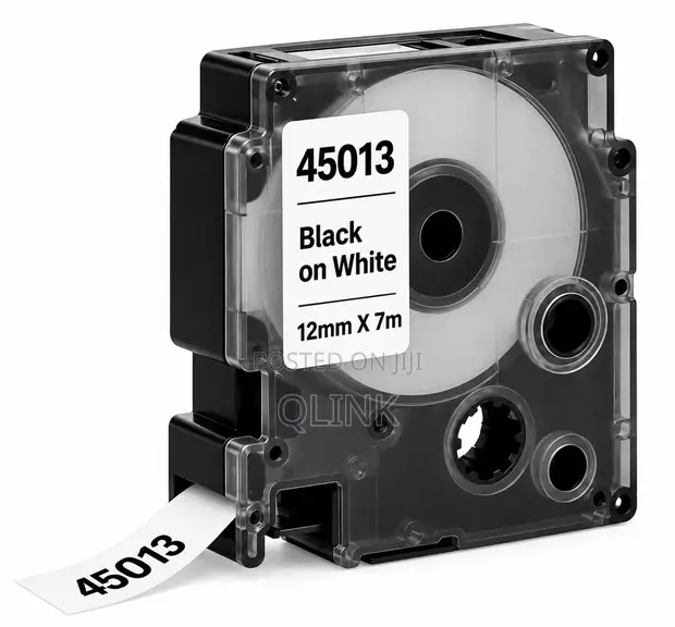 Dymo 45013 Nyeusi kwenye Nyeupe 12mm Label Tape Inayoendana - 1
